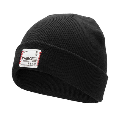Nike Knitted Woolen Hat Men's and Women's Hat Outdoor Warm Cycling Sports Hat Pullover Cold Hat Hj7024-010 Soldes-ShopOnline