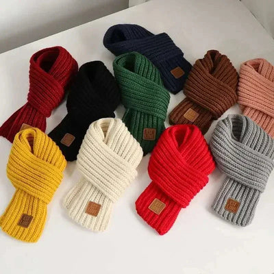 Winter Knitted Scarf for Kids Boys Girls Neckerchief Outdoor Keep Warm Neck Warmer Scarf Soft Parent-child Children´s Scarves Soldes-ShopOnline
